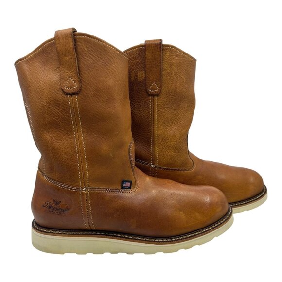 Thorogood Mens Leather Non-Safety Toe Wedge Wellington Boot 14 Tobacco  814-4208 - Picture 14 of 15